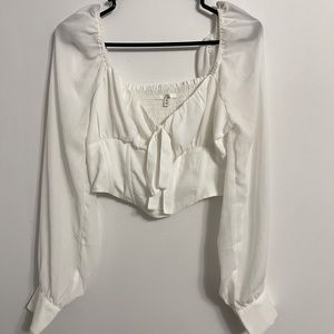 M.N.I. Los Angeles Corseted Long Sleeve Crop Top